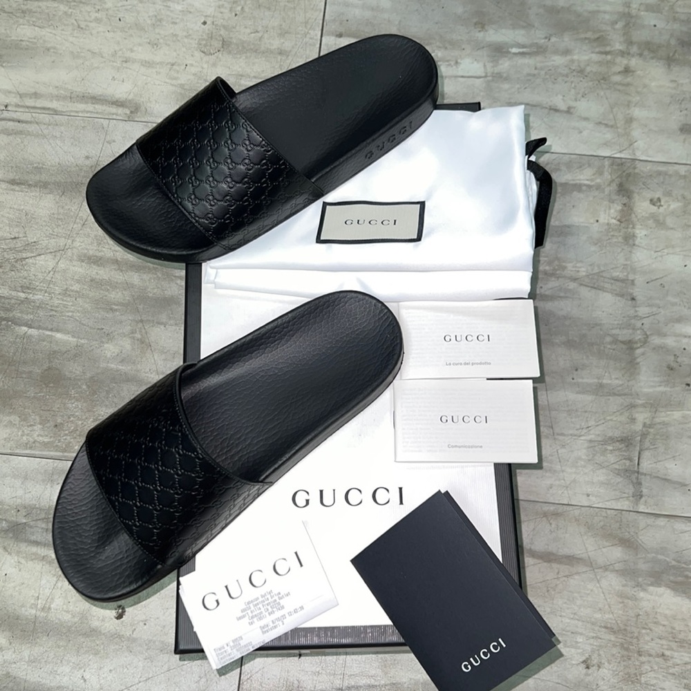 Size 5 Black Gucci Slides